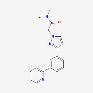molecular formula C18H18N4O B3912910 N,N-dimethyl-2-[3-(3-pyridin-2-ylphenyl)pyrazol-1-yl]acetamide 
