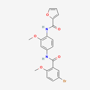 molecular formula C20H17BrN2O5 B3912951 N-[4-[(5-bromo-2-methoxybenzoyl)amino]-2-methoxyphenyl]furan-2-carboxamide 