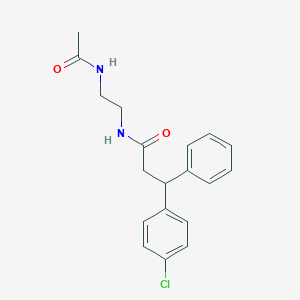 molecular formula C19H21ClN2O2 B3913055 N-[2-(acetylamino)ethyl]-3-(4-chlorophenyl)-3-phenylpropanamide 