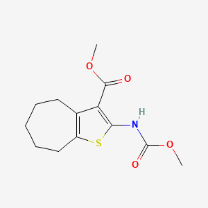 molecular formula C13H17NO4S B3913056 methyl 2-[(methoxycarbonyl)amino]-5,6,7,8-tetrahydro-4H-cyclohepta[b]thiophene-3-carboxylate CAS No. 6102-08-5