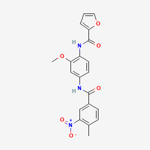 molecular formula C20H17N3O6 B3913260 N-{2-methoxy-4-[(4-methyl-3-nitrobenzoyl)amino]phenyl}-2-furamide 