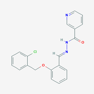molecular formula C20H16ClN3O2 B391327 N'-[(E)-{2-[(2-chlorobenzyl)oxy]phenyl}methylidene]pyridine-3-carbohydrazide 