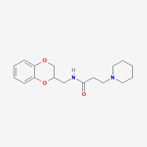 molecular formula C17H24N2O3 B3913309 N-(2,3-dihydro-1,4-benzodioxin-2-ylmethyl)-3-(piperidin-1-yl)propanamide 