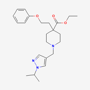 molecular formula C23H33N3O3 B3913325 ethyl 1-[(1-isopropyl-1H-pyrazol-4-yl)methyl]-4-(2-phenoxyethyl)-4-piperidinecarboxylate 