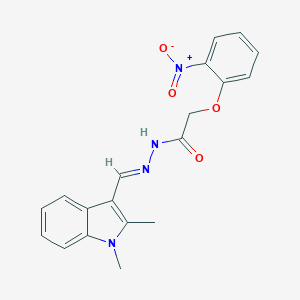 molecular formula C19H18N4O4 B391333 N'-[(1,2-dimethyl-1H-indol-3-yl)methylene]-2-{2-nitrophenoxy}acetohydrazide CAS No. 339224-46-3