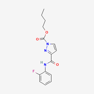 molecular formula C15H16FN3O3 B3913359 Butyl 3-[(2-fluorophenyl)carbamoyl]pyrazole-1-carboxylate 