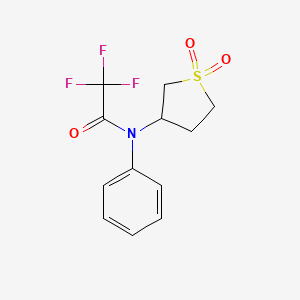 molecular formula C12H12F3NO3S B3913413 N-(1,1-dioxothiolan-3-yl)-2,2,2-trifluoro-N-phenylacetamide 