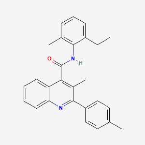 molecular formula C27H26N2O B3913509 N-(2-ethyl-6-methylphenyl)-3-methyl-2-(4-methylphenyl)quinoline-4-carboxamide 