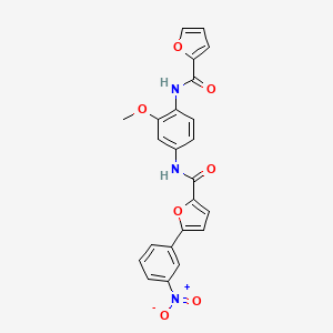 molecular formula C23H17N3O7 B3913695 N-[4-(furan-2-carbonylamino)-3-methoxyphenyl]-5-(3-nitrophenyl)furan-2-carboxamide 