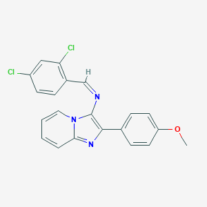 molecular formula C21H15Cl2N3O B391391 N-(2,4-dichlorobenzylidene)-N-[2-(4-methoxyphenyl)imidazo[1,2-a]pyridin-3-yl]amine 