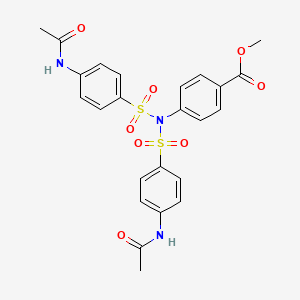 molecular formula C24H23N3O8S2 B3914023 Methyl 4-[bis[(4-acetamidophenyl)sulfonyl]amino]benzoate 
