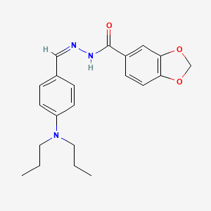 molecular formula C21H25N3O3 B3914036 N-[(Z)-[4-(dipropylamino)phenyl]methylideneamino]-1,3-benzodioxole-5-carboxamide 