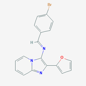 molecular formula C18H12BrN3O B391404 N-(4-bromobenzylidene)-N-[2-(2-furyl)imidazo[1,2-a]pyridin-3-yl]amine 