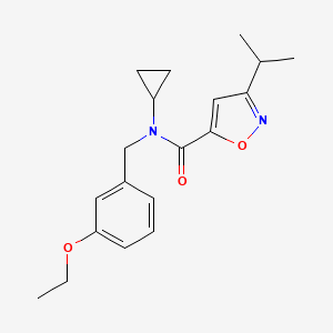 molecular formula C19H24N2O3 B3914118 N-cyclopropyl-N-(3-ethoxybenzyl)-3-isopropylisoxazole-5-carboxamide 