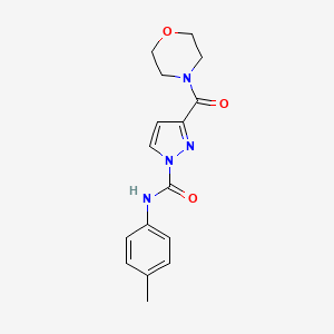 molecular formula C16H18N4O3 B3914135 N-(4-methylphenyl)-3-(4-morpholinylcarbonyl)-1H-pyrazole-1-carboxamide 