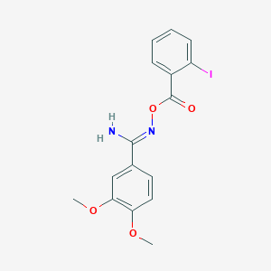 molecular formula C16H15IN2O4 B3914160 N'-[(2-iodobenzoyl)oxy]-3,4-dimethoxybenzenecarboximidamide 
