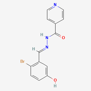 molecular formula C13H10BrN3O2 B3914215 N-[(E)-(2-bromo-5-hydroxyphenyl)methylideneamino]pyridine-4-carboxamide 