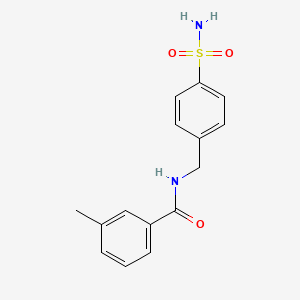 molecular formula C15H16N2O3S B3914249 3-methyl-N-[(4-sulfamoylphenyl)methyl]benzamide 
