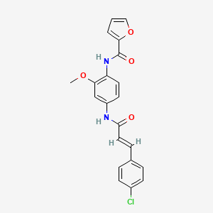 molecular formula C21H17ClN2O4 B3914262 N-[4-[[(E)-3-(4-chlorophenyl)prop-2-enoyl]amino]-2-methoxyphenyl]furan-2-carboxamide 
