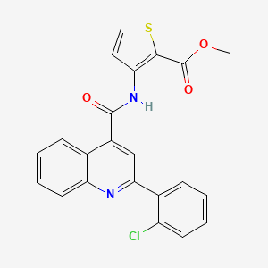 molecular formula C22H15ClN2O3S B3914270 METHYL 3-[2-(2-CHLOROPHENYL)QUINOLINE-4-AMIDO]THIOPHENE-2-CARBOXYLATE 