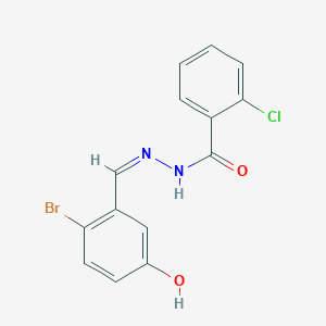 molecular formula C14H10BrClN2O2 B3914293 N-[(Z)-(2-bromo-5-hydroxyphenyl)methylideneamino]-2-chlorobenzamide 