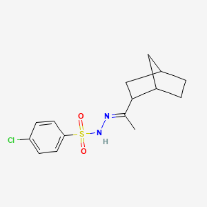 molecular formula C15H19ClN2O2S B3914310 N'-[(1E)-1-(bicyclo[2.2.1]hept-2-yl)ethylidene]-4-chlorobenzenesulfonohydrazide 