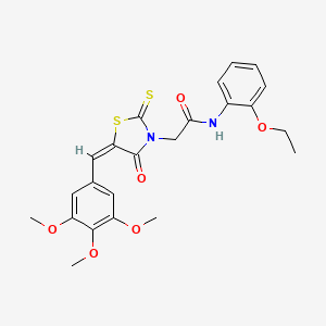 molecular formula C23H24N2O6S2 B3914318 N-(2-ethoxyphenyl)-2-[(5E)-4-oxo-2-sulfanylidene-5-[(3,4,5-trimethoxyphenyl)methylidene]-1,3-thiazolidin-3-yl]acetamide 