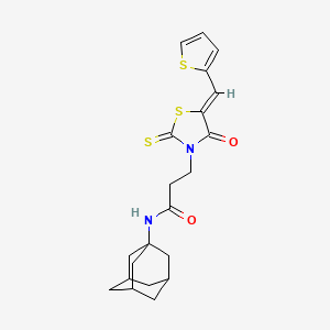 molecular formula C21H24N2O2S3 B3914374 N-(ADAMANTAN-1-YL)-3-[(5Z)-4-OXO-2-SULFANYLIDENE-5-[(THIOPHEN-2-YL)METHYLIDENE]-1,3-THIAZOLIDIN-3-YL]PROPANAMIDE 