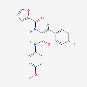 molecular formula C21H17FN2O4 B3914626 N-[(E)-1-(4-fluorophenyl)-3-(4-methoxyanilino)-3-oxoprop-1-en-2-yl]furan-2-carboxamide 