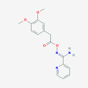 molecular formula C16H17N3O4 B3914643 N'-{[2-(3,4-dimethoxyphenyl)acetyl]oxy}pyridine-2-carboximidamide 