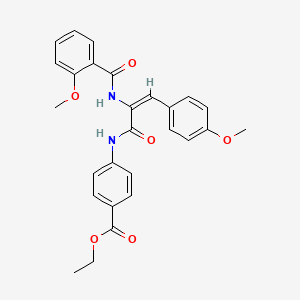 molecular formula C27H26N2O6 B3914657 ethyl 4-[[(E)-2-[(2-methoxybenzoyl)amino]-3-(4-methoxyphenyl)prop-2-enoyl]amino]benzoate 
