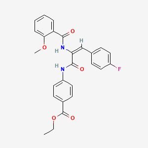 molecular formula C26H23FN2O5 B3914764 ethyl 4-[[(E)-3-(4-fluorophenyl)-2-[(2-methoxybenzoyl)amino]prop-2-enoyl]amino]benzoate 
