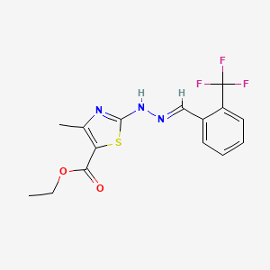 molecular formula C15H14F3N3O2S B3914784 ethyl 4-methyl-2-{2-[2-(trifluoromethyl)benzylidene]hydrazino}-1,3-thiazole-5-carboxylate 