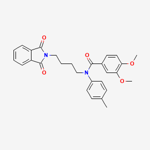 molecular formula C28H28N2O5 B3914799 N-[4-(1,3-dioxoisoindol-2-yl)butyl]-3,4-dimethoxy-N-(4-methylphenyl)benzamide 
