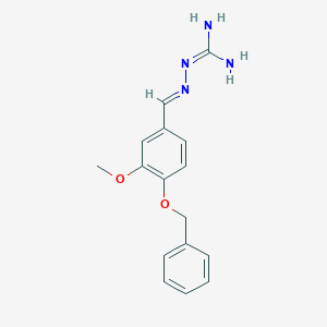 molecular formula C16H18N4O2 B3914842 N''-[(E)-{[4-(BENZYLOXY)-3-METHOXYPHENYL]METHYLIDENE}AMINO]GUANIDINE 
