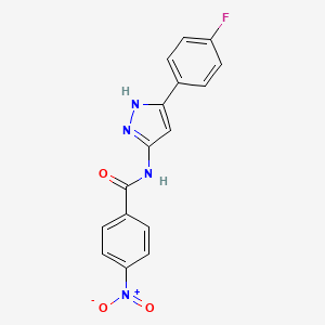 molecular formula C16H11FN4O3 B3914877 N-[5-(4-fluorophenyl)-1H-pyrazol-3-yl]-4-nitrobenzamide 