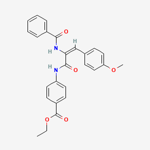 molecular formula C26H24N2O5 B3915020 ethyl 4-[[(E)-2-benzamido-3-(4-methoxyphenyl)prop-2-enoyl]amino]benzoate 