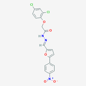 B391503 2-(2,4-dichlorophenoxy)-N'-[(5-{4-nitrophenyl}-2-furyl)methylene]acetohydrazide CAS No. 351997-75-6