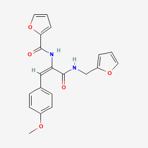 molecular formula C20H18N2O5 B3915031 N-[(E)-3-(furan-2-ylmethylamino)-1-(4-methoxyphenyl)-3-oxoprop-1-en-2-yl]furan-2-carboxamide 