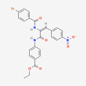 molecular formula C25H20BrN3O6 B3915045 ethyl 4-[[(E)-2-[(4-bromobenzoyl)amino]-3-(4-nitrophenyl)prop-2-enoyl]amino]benzoate 