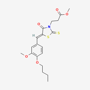 molecular formula C19H23NO5S2 B3915121 methyl 3-[(5Z)-5-(4-butoxy-3-methoxybenzylidene)-4-oxo-2-thioxo-1,3-thiazolidin-3-yl]propanoate 