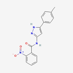 molecular formula C17H14N4O3 B3915160 N-[3-(4-methylphenyl)-1H-pyrazol-5-yl]-2-nitrobenzamide 