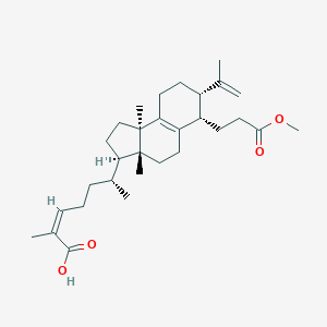 molecular formula C30H46O4 B039152 (Z,6R)-6-[(3R,3aR,6S,7S,9bR)-6-(3-methoxy-3-oxopropyl)-3a,9b-dimethyl-7-prop-1-en-2-yl-2,3,4,5,6,7,8,9-octahydro-1H-cyclopenta[a]naphthalen-3-yl]-2-methylhept-2-enoic acid CAS No. 116963-87-2