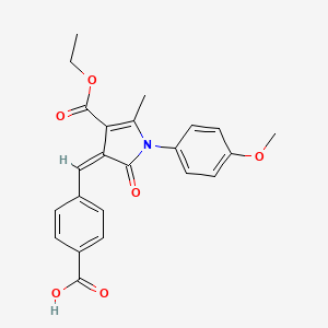 molecular formula C23H21NO6 B3915249 4-{[(3Z)-4-(Ethoxycarbonyl)-1-(4-methoxyphenyl)-5-methyl-2-oxo-2,3-dihydro-1H-pyrrol-3-ylidene]methyl}benzoic acid 