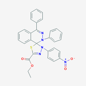 molecular formula C30H23N5O4S B391526 ethyl 3'-(4-nitrophenyl)-2,4-diphenyl-2H,3'H-spiro[phthalazine-1,2'-[1,3,4]thiadiazole]-5'-carboxylate 