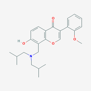 molecular formula C25H31NO4 B3915299 8-[[Bis(2-methylpropyl)amino]methyl]-7-hydroxy-3-(2-methoxyphenyl)chromen-4-one 