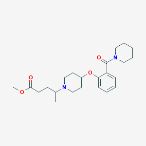 molecular formula C23H34N2O4 B3915324 Methyl 4-[4-[2-(piperidine-1-carbonyl)phenoxy]piperidin-1-yl]pentanoate 