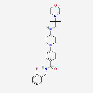 molecular formula C27H37FN4O2 B3915341 N-(2-fluorobenzyl)-4-(4-{[2-methyl-2-(4-morpholinyl)propyl]amino}-1-piperidinyl)benzamide 
