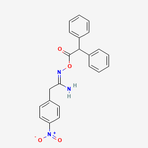 molecular formula C22H19N3O4 B3915445 N'-[(diphenylacetyl)oxy]-2-(4-nitrophenyl)ethanimidamide 