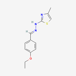 molecular formula C13H15N3OS B3915475 N-[(E)-(4-ethoxyphenyl)methylideneamino]-4-methyl-1,3-thiazol-2-amine 